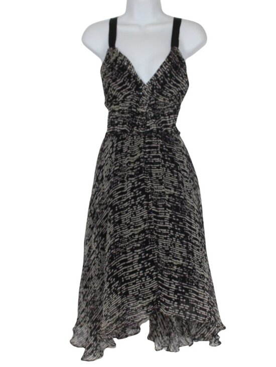 Dkny Dresses & Skirts - Vintage 90s DKNY silk fairy hem dress striped v-neck grunge fairy grunge flowy